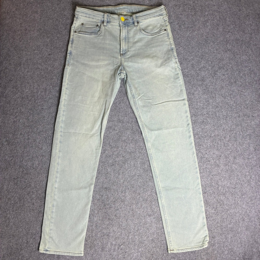 Faherty Brand Mens Size 33x32 Slim Fit Stretch Denim Jeans Light Wash Blue